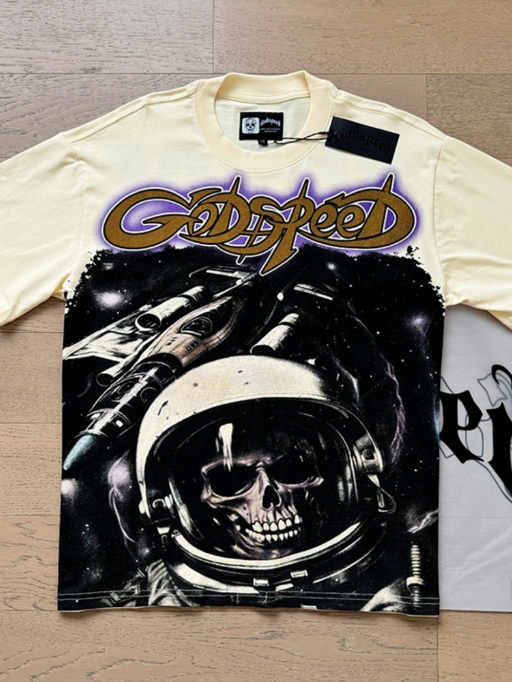 Godspeed Astronaut Skull Graphic Tee - Cream